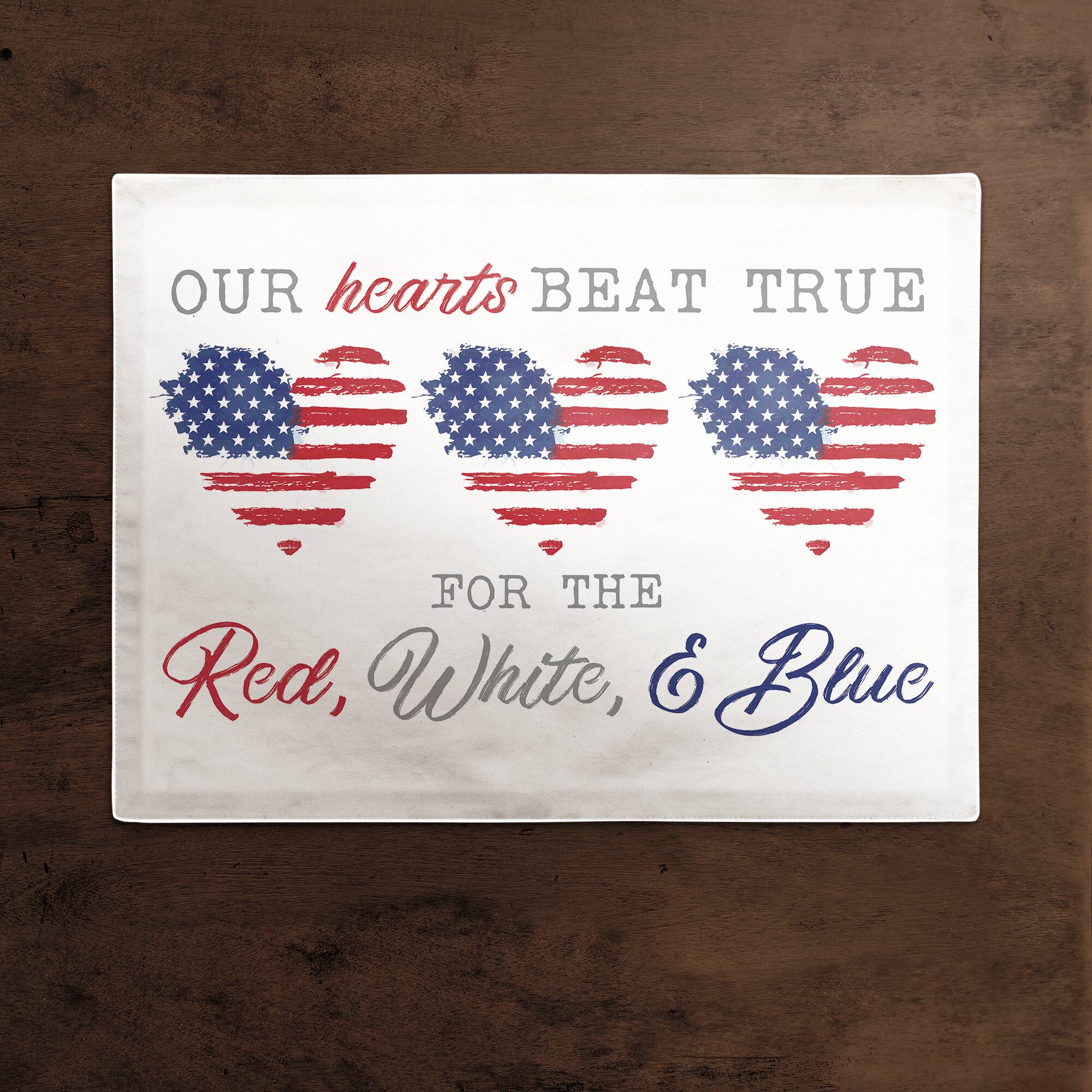 Our Hearts Beat True Cotton Twill Placemat